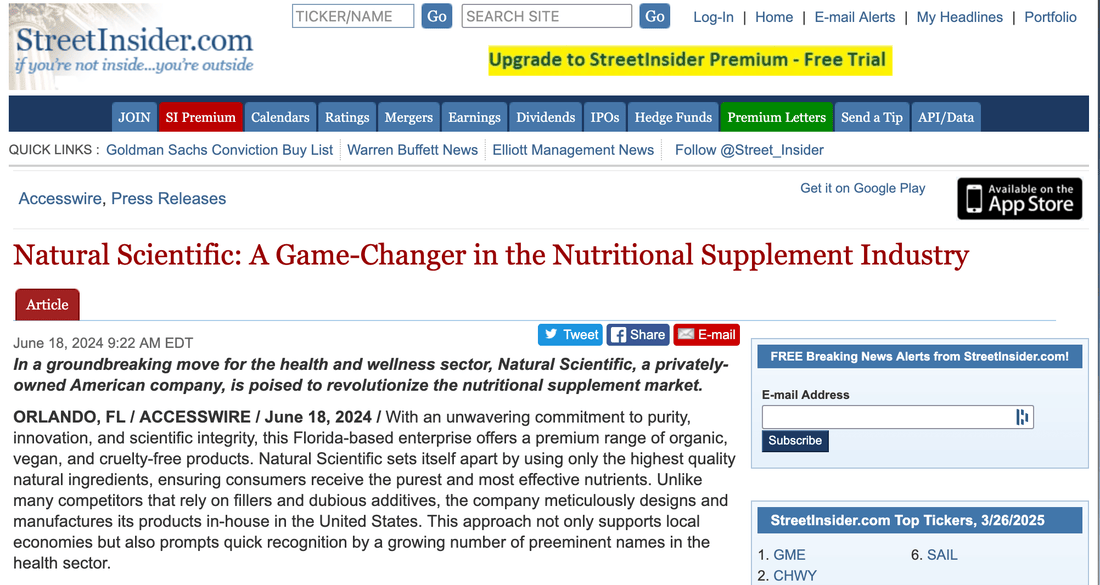 Natural Scientific: A Game-Changer in the Nutritional Supplement Industry
